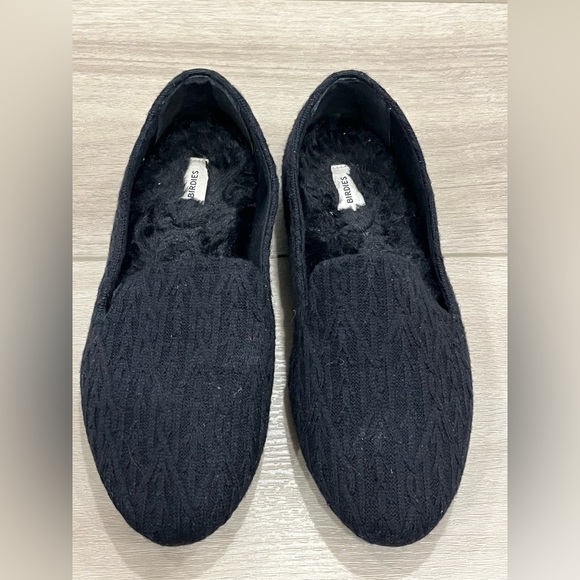 Women's Birdies Faux Fur Lined Starling Cable Knit Shoes Slippers Size 7.5 Black - Picture 2 of 6